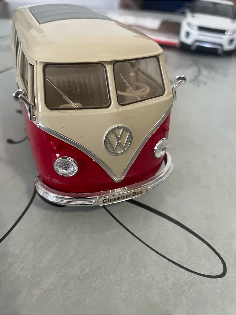 Retro-Style Kids Toy Bus - Red & Cream